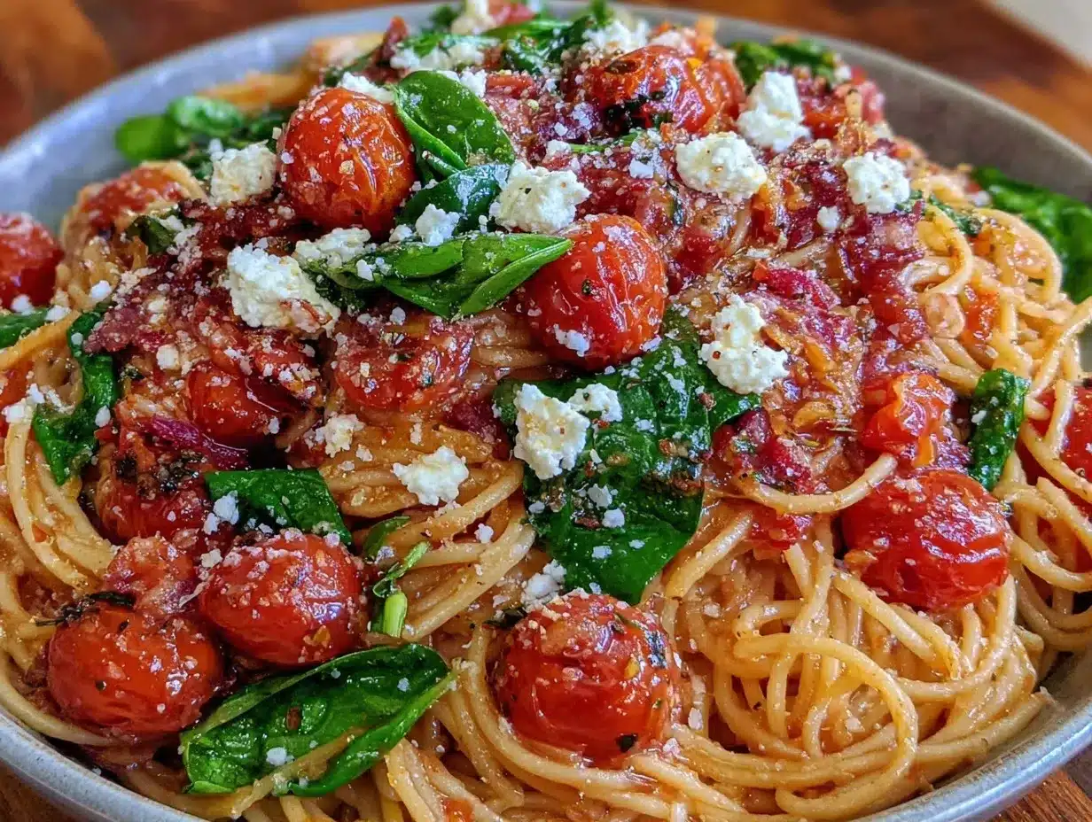 creamy baked feta tomato pasta preparation steps