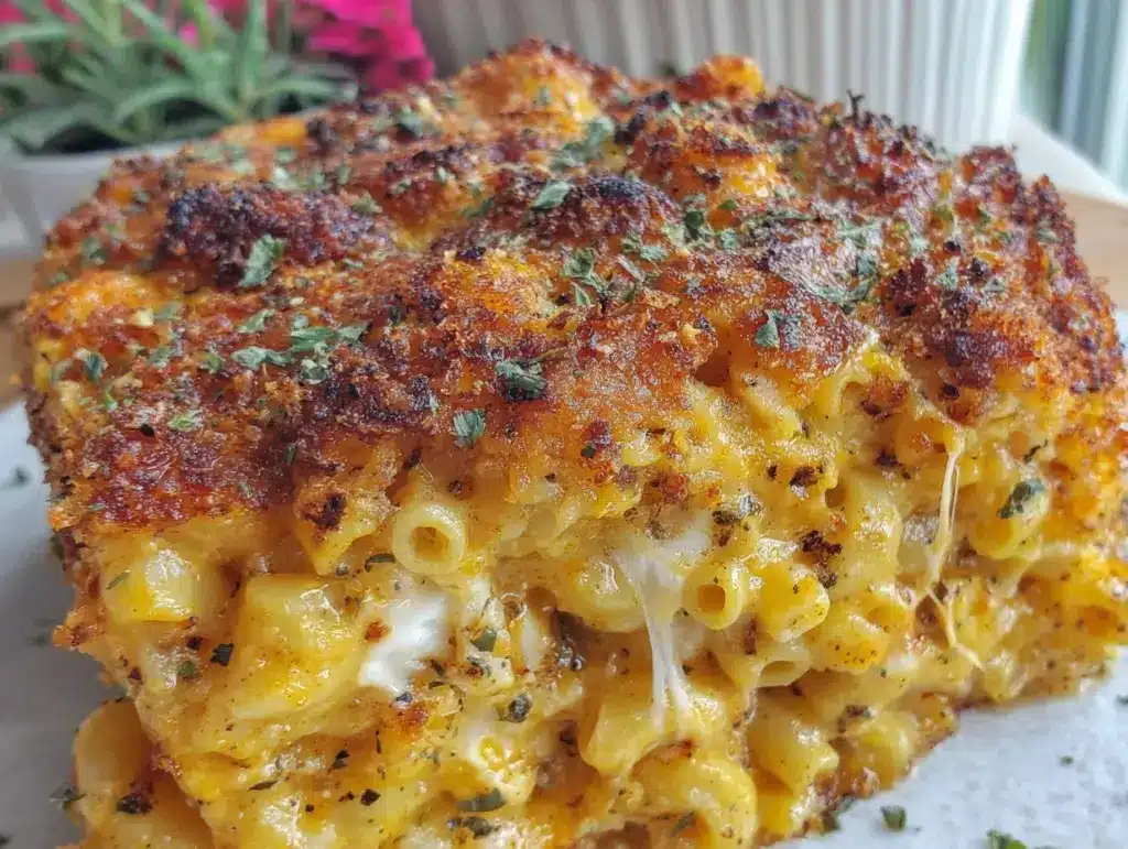 creamy baked mac and cheese - featured image