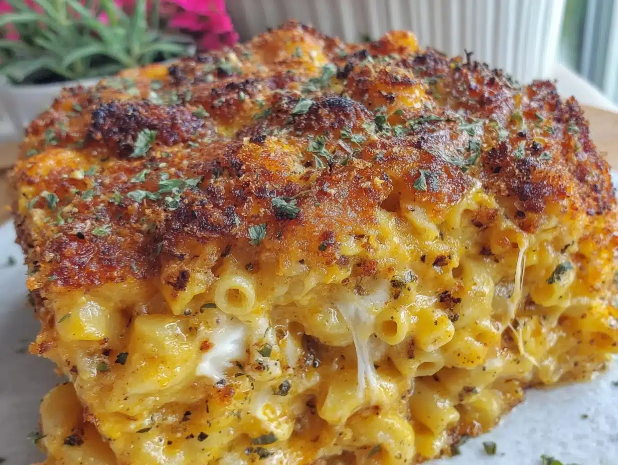 creamy baked mac and cheese - featured image