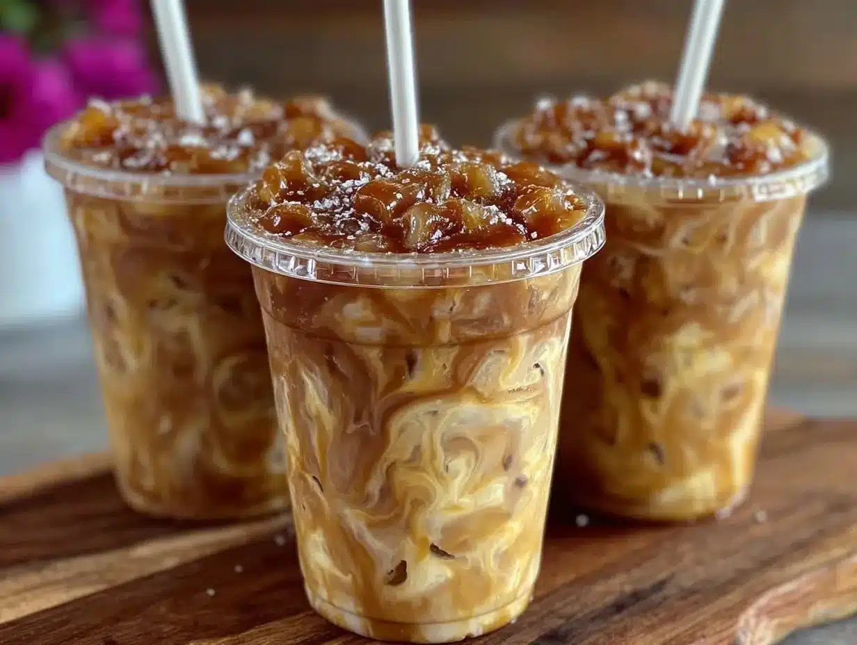 creamy caramel iced coffee preparation steps