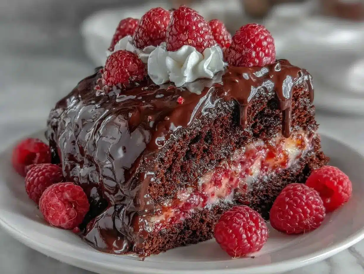 creamy chocolate raspberry drip cake preparation steps