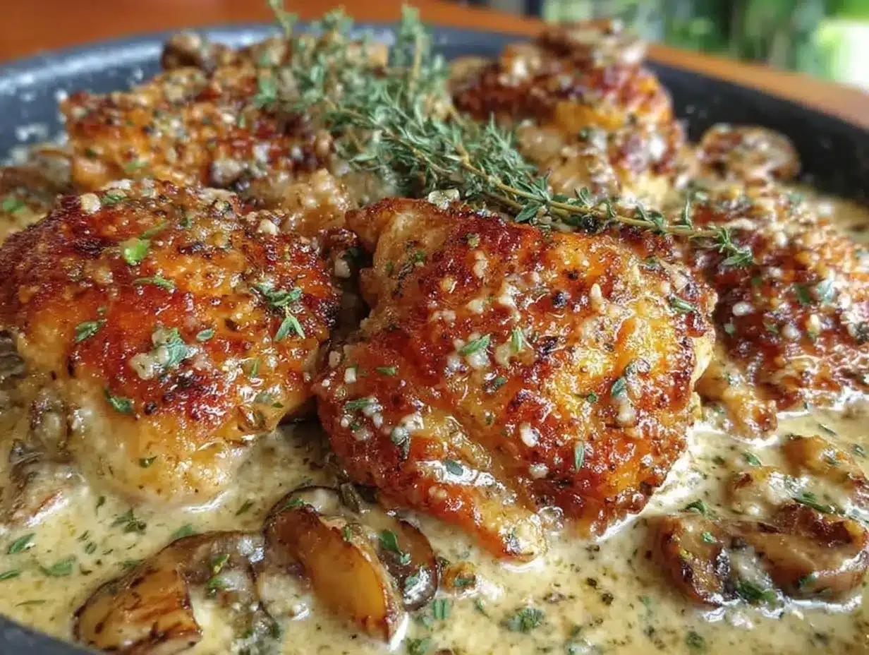 creamy garlic parmesan chicken thighs preparation steps
