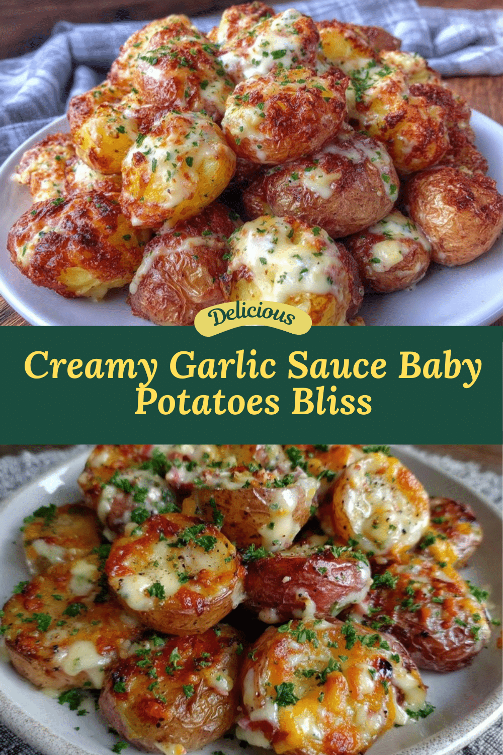 creamy garlic sauce baby potatoes recipe