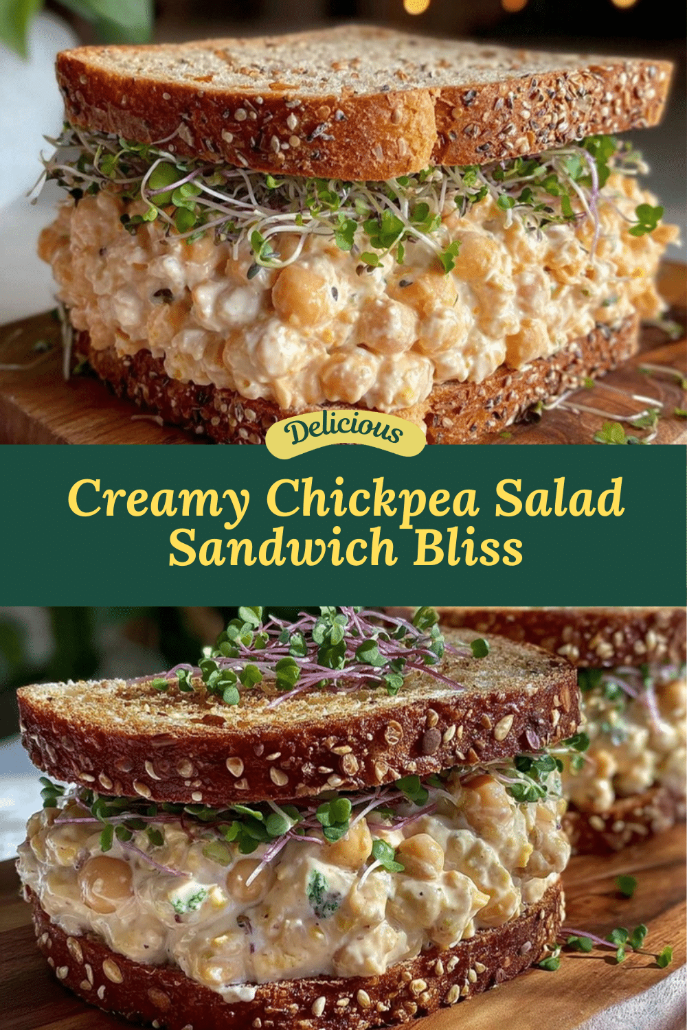 creamy vegan chickpea salad sandwich recipe