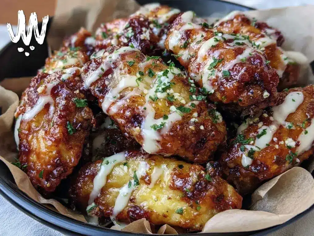 crispy baked garlic parmesan boneless wings - featured image