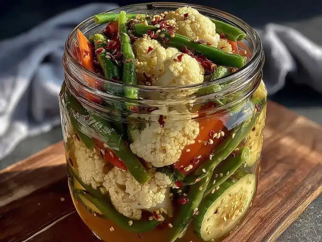 easy refrigerator pickled vegetables - featured image