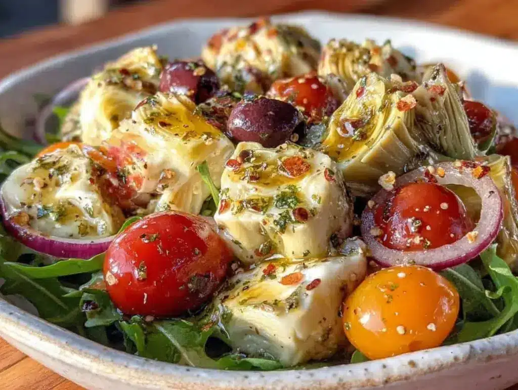 fresh artichoke salad with arugula - featured image