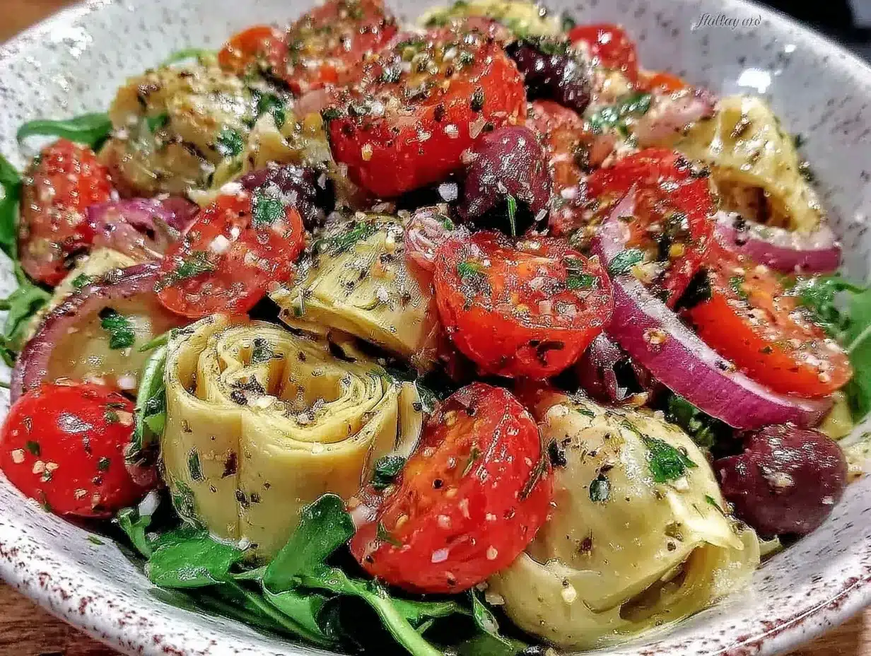 fresh artichoke salad with arugula preparation steps