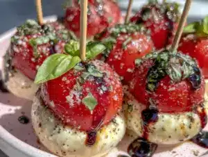 fresh mini Caprese bites - featured image