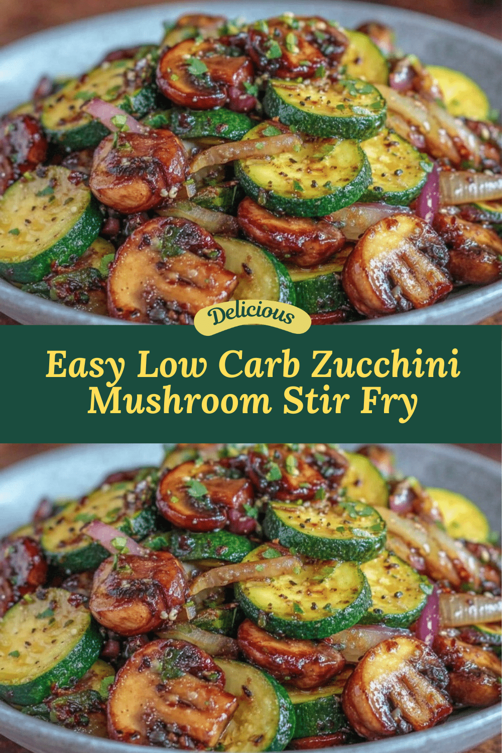 healthy low carb stir fry zucchini mushrooms onions recipe