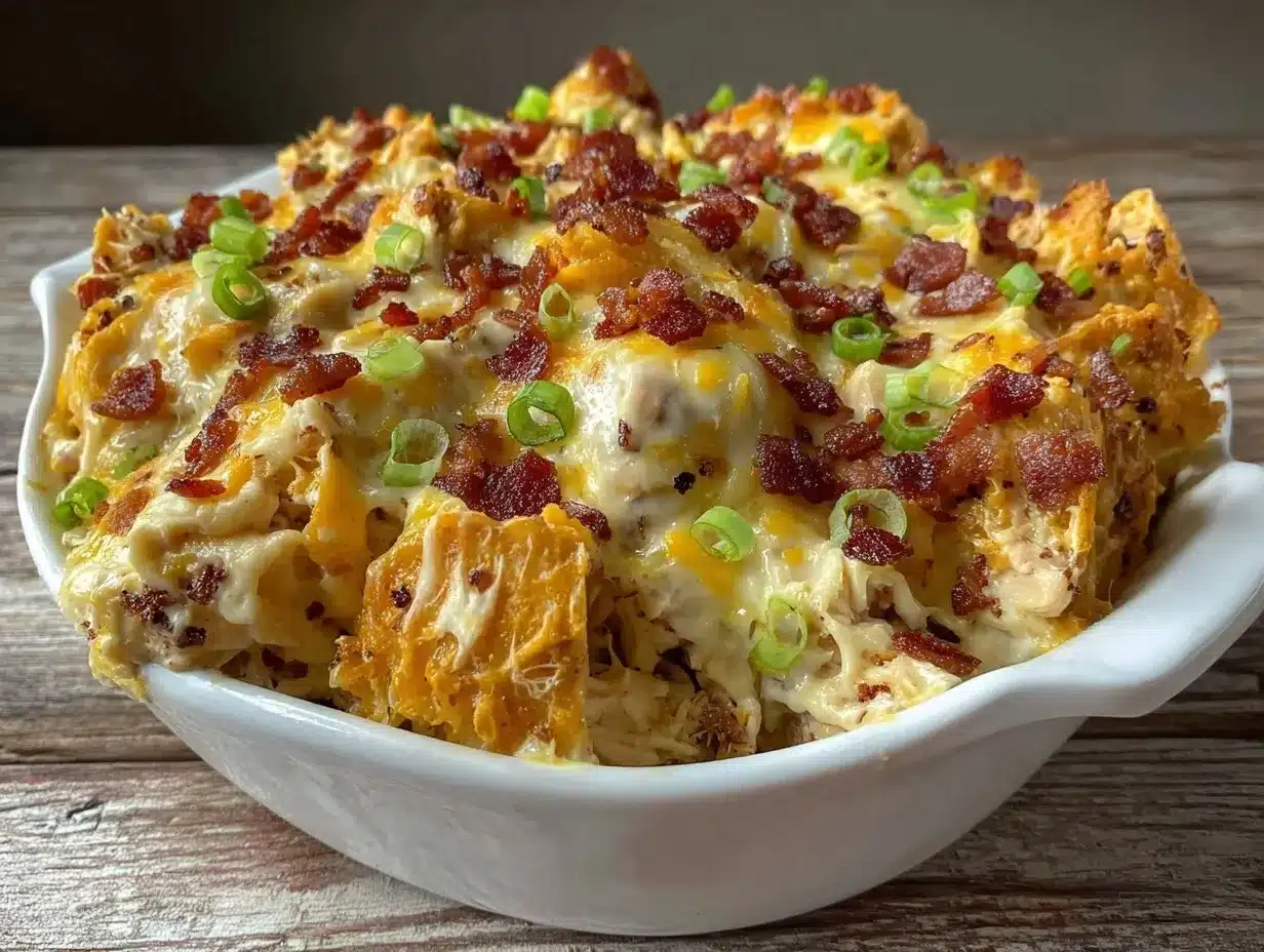 loaded chicken bacon ranch casserole preparation steps