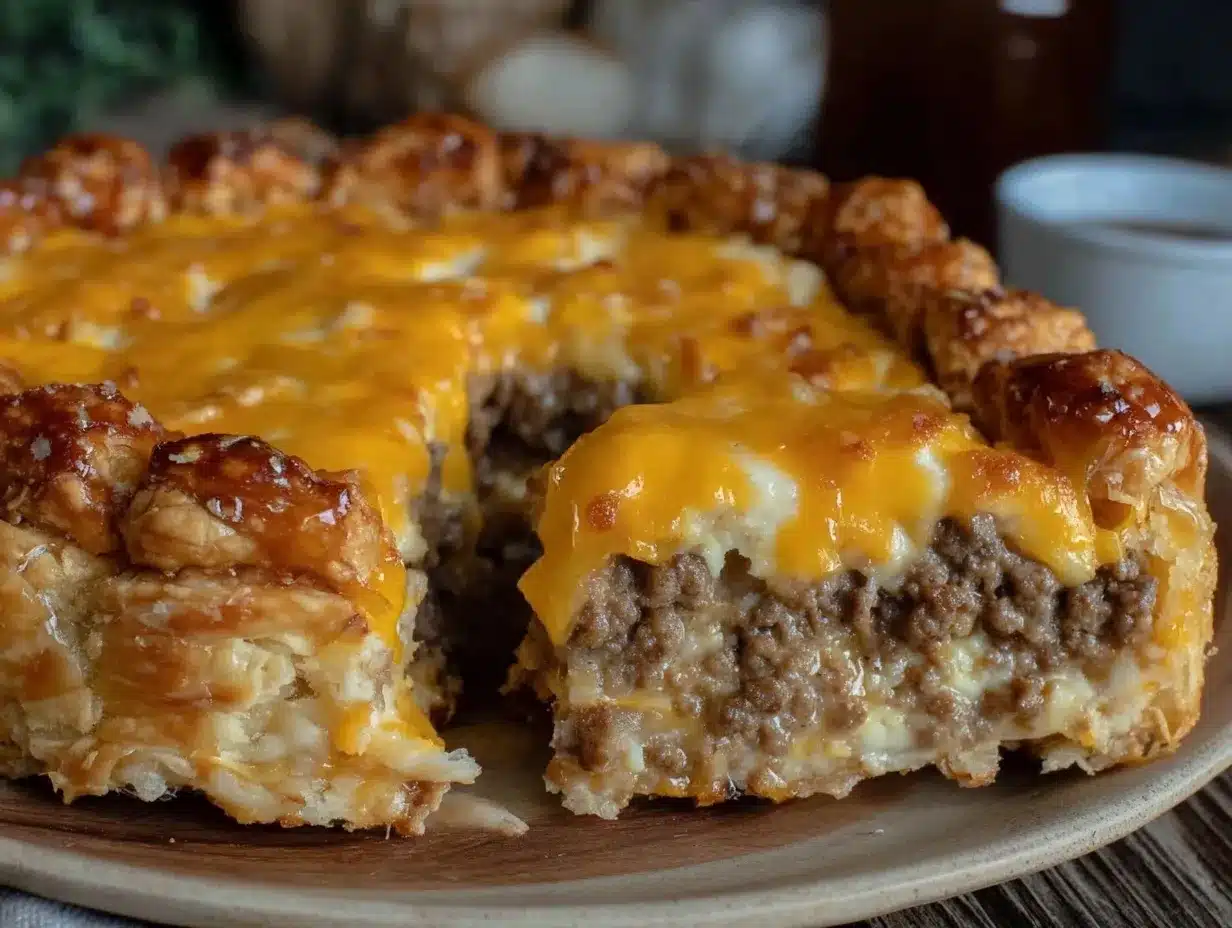one-pan cheeseburger pie preparation steps