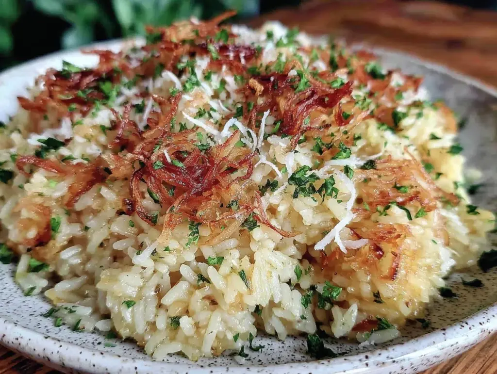 quick garlic Parmesan rice - featured image