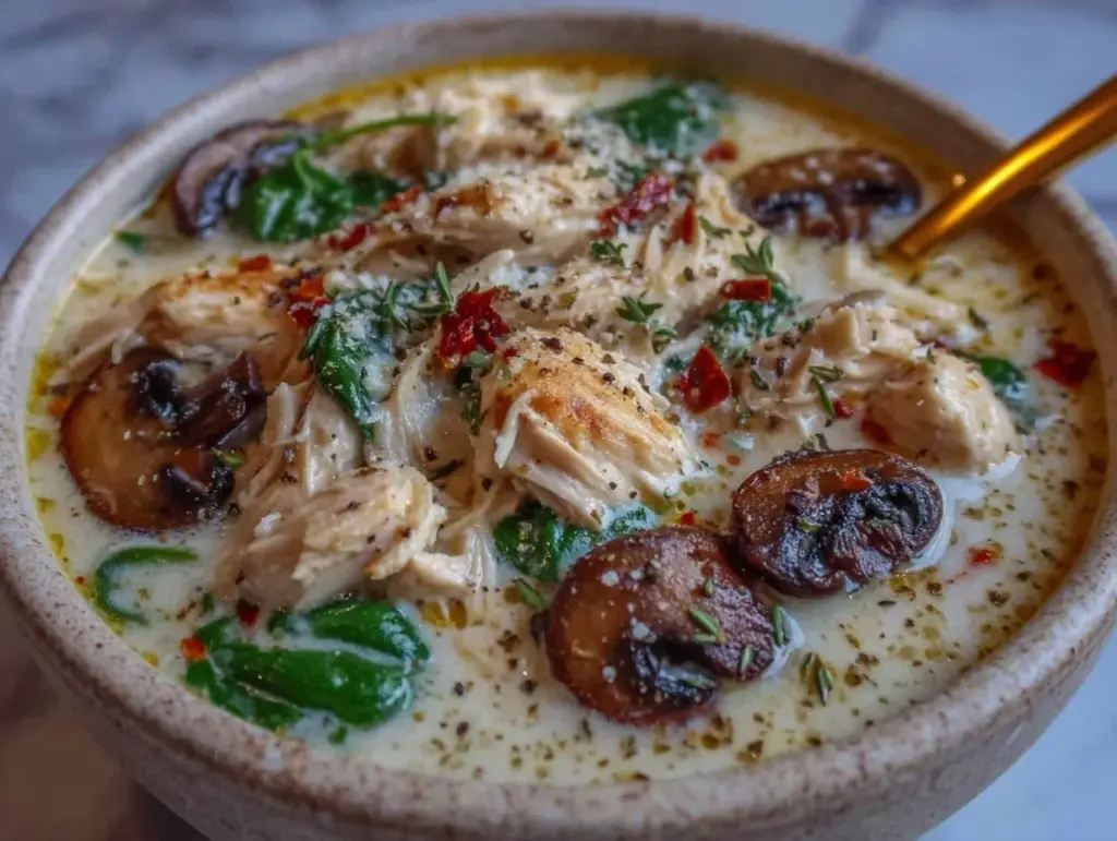 rotisserie chicken and mushroom soup - featured image