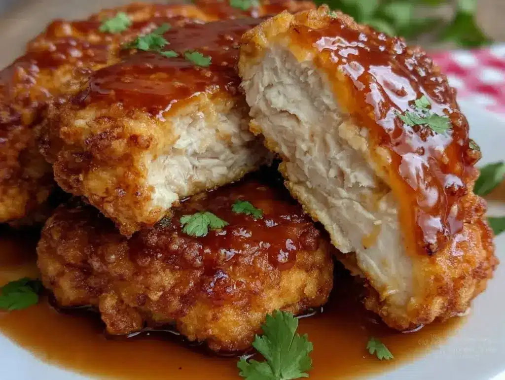 savory crispy baked hot honey chicken - featured image