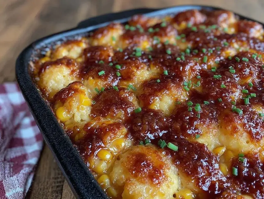 savory honey-glazed corn casserole - featured image