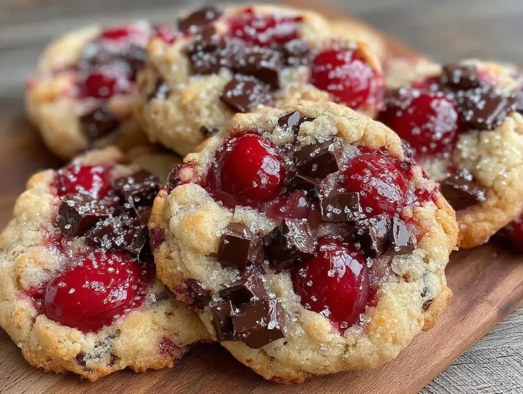 savory maraschino cherry chocolate chip cookies - featured image