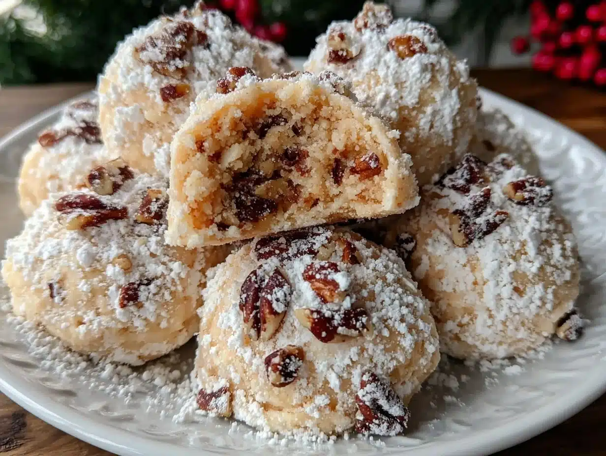 savory pecan snowball cookies - featured image