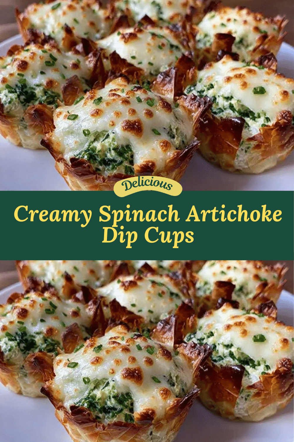 savory spinach and artichoke dip cups recipe