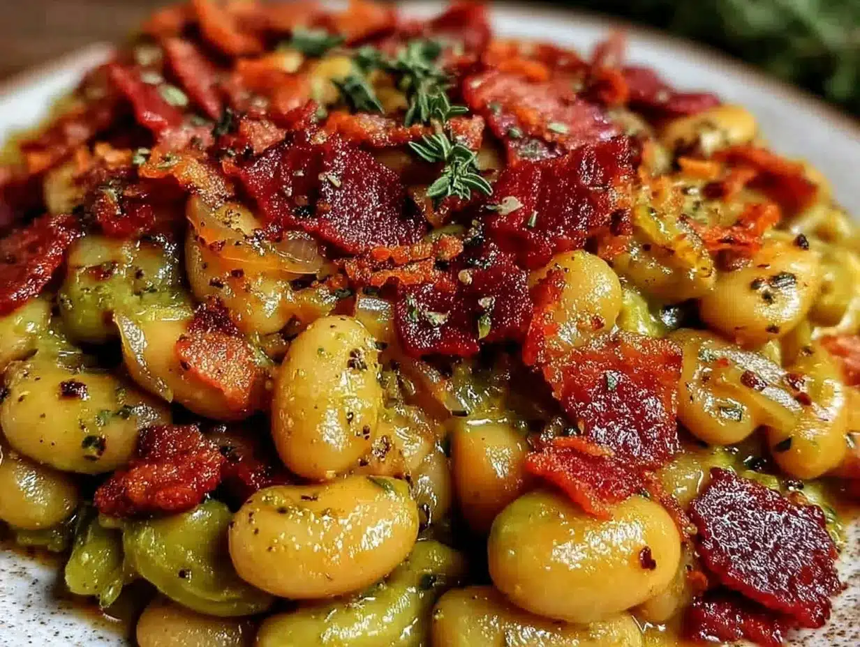 southern butter beans with bacon preparation steps